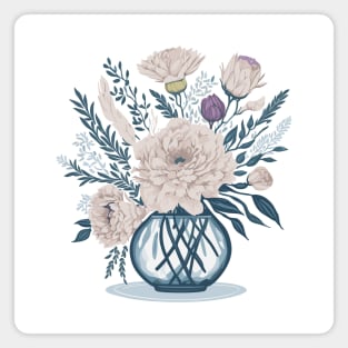 Vase with flowers. Magnet